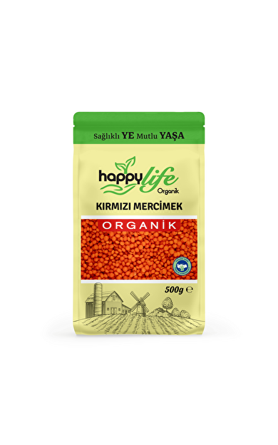 Happylife Organik Kırmızı Mercimek 500 Gr